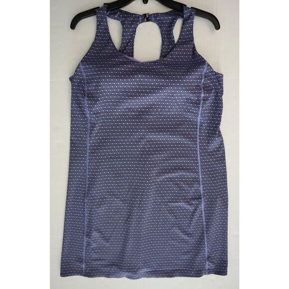 Athleta Women's Sz XL Purple Geometric Ultimate Ease Scoop Neck Tank Dress - Picture 1 of 9